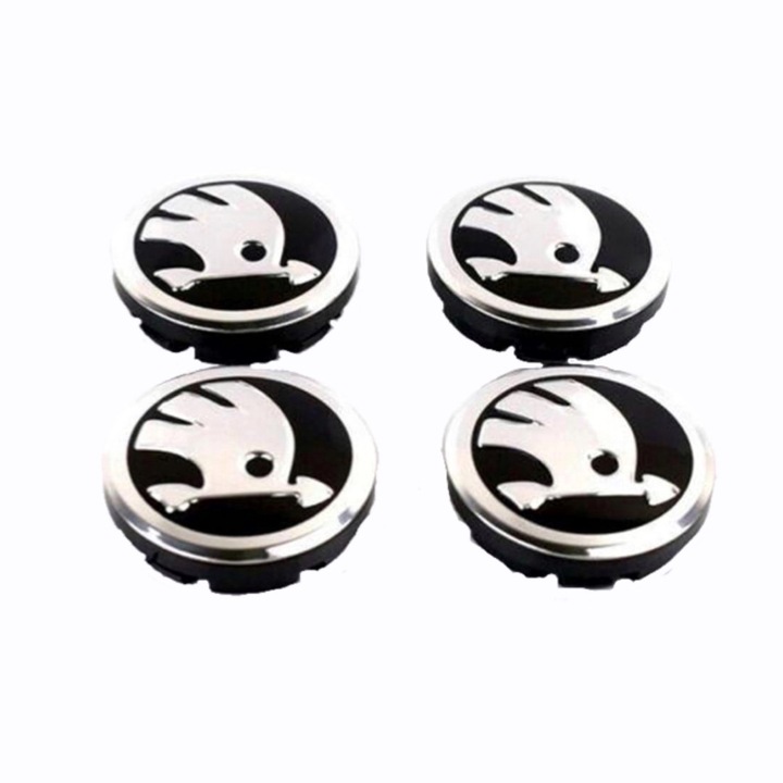 Aftermarket kerékburkolat készlet, 4db, 65mm Skoda, fekete, króm alufelnikhez