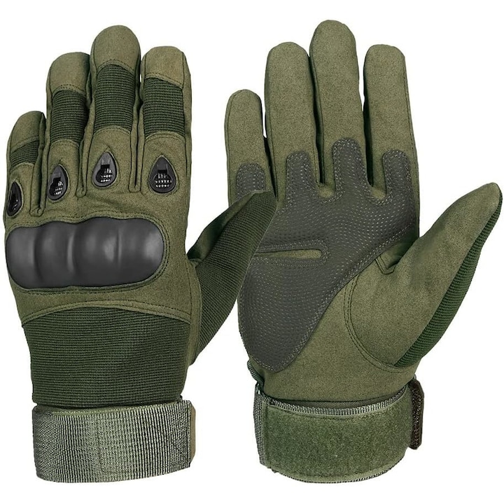 Тактически ръкавици за оцеляване Zola, въглеродни влакна и гума, XL, 21 см, каки