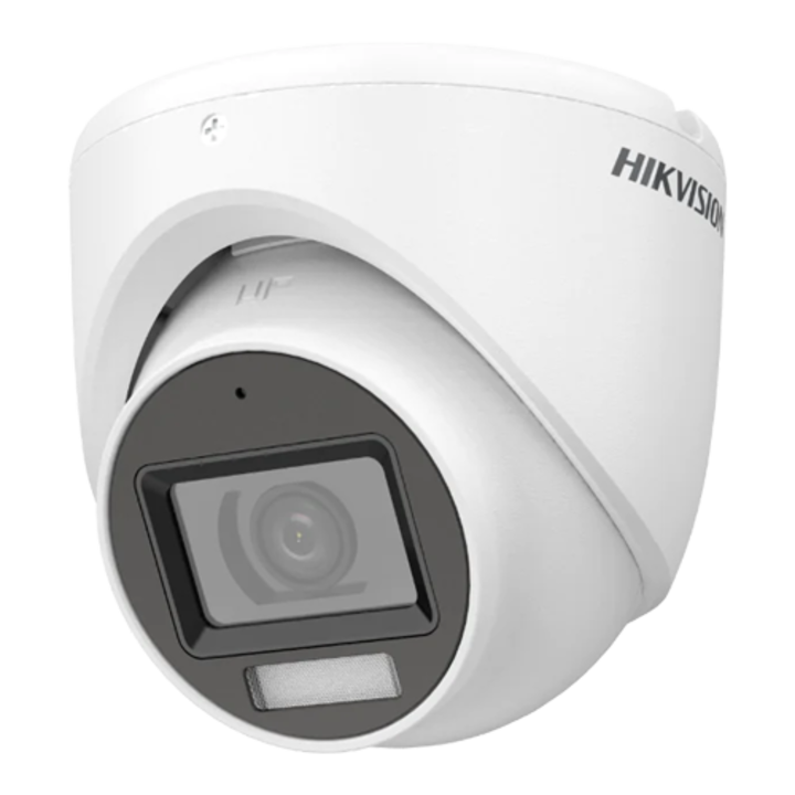 Двойна светлина - Камера аналогова 2MP, леща 2.8mm, IR 30m, WL 20m, TVI/AHD/CVI/CVBS, Mic., IP67 - HIKVISION DS-2CE76D0T-LMFS-2.8mm