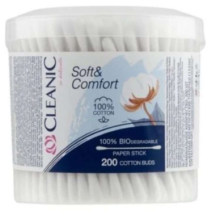 Betisoare Urechi Biodegradabile Cleanic Soft & Confort, 200 Buc