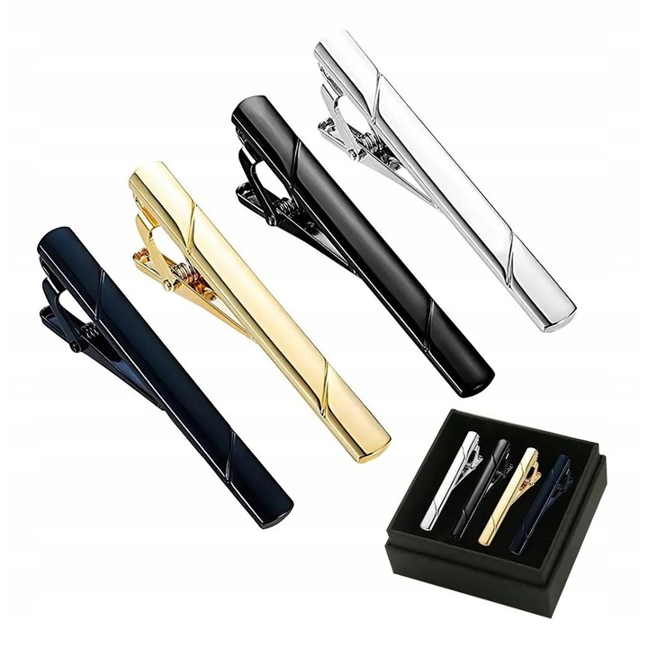 4 db nyakkendőtűs készlet, réz, többszínű