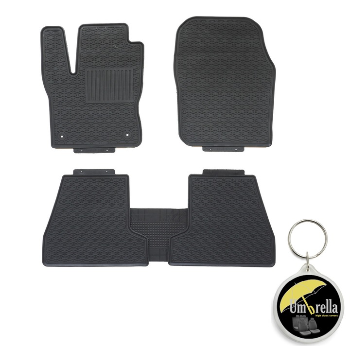 Set 5 covorase auto cauciuc Exclusive Line pentru Ford Focus (2012-2018) si breloc Umbrella