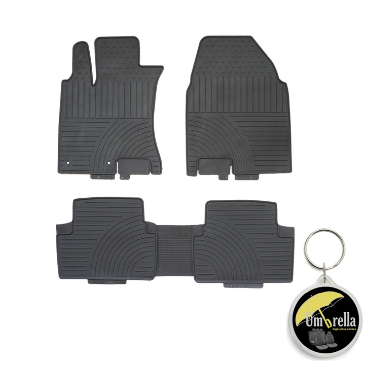 Set 5 covorase auto cauciuc Exclusive Line pentru Nissan Qashqai J10 (2006-2013) si breloc Umbrella