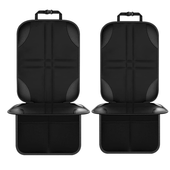 Комплект от 2 калъфа за столче за кола, Vaxiuja, против хлъзгане, материал Oxford/PEE, черен