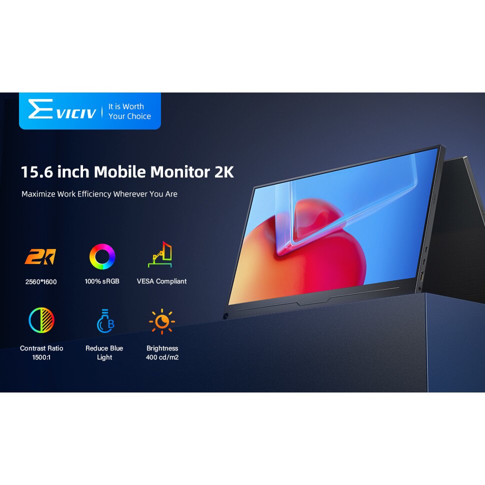 Monitor portabil, UPERFECT, 2560 x 1600, Monitor pentru jocuri, 16 ...