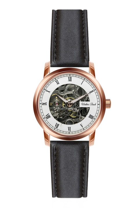 Walter Bach, Ceas automatic cu o curea de piele, Negru