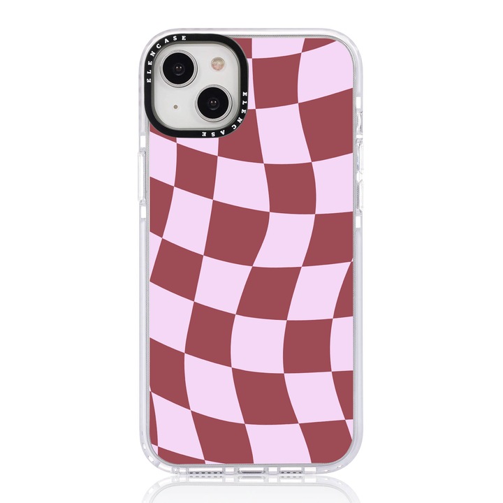 Защитен калъф, за Apple iPhone 12 Pro Max, Elen Case Pink Twist с бяла рамка