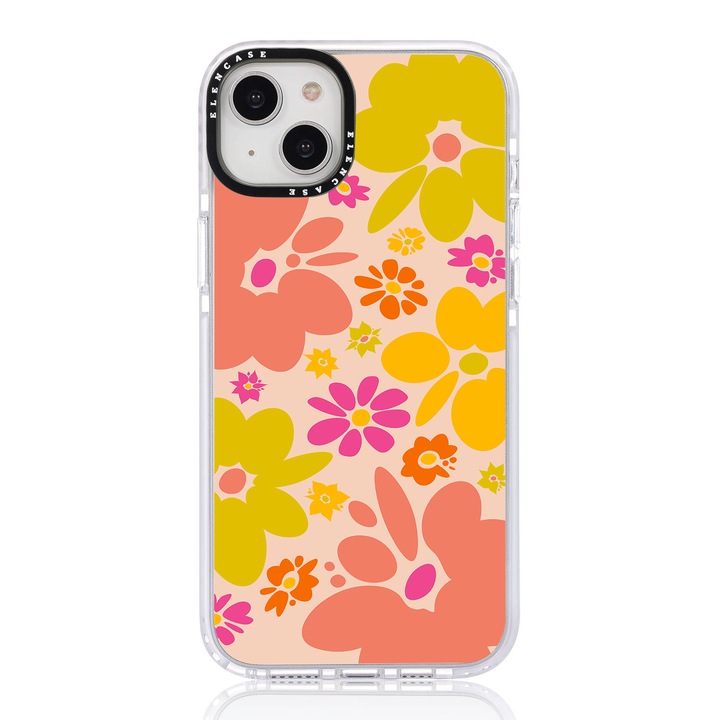 Защитен калъф, за Apple iPhone 13 Pro Max, калъф Elen Pink Yellow Mustard с бяла рамка