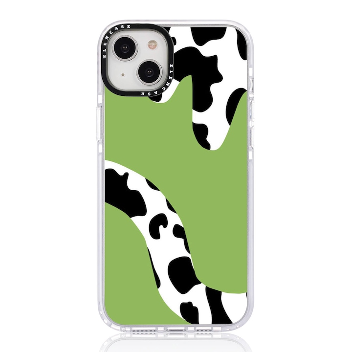 Защитен калъф, за Apple iPhone 12 Pro Max, Elen Case OliveGreen Cow с черна рамка
