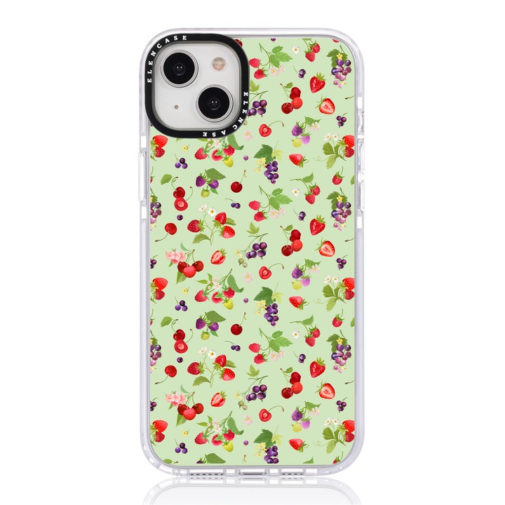 Защитен калъф, за Apple iPhone 14 Plus, Elen Case Botanical Berries с черна рамка