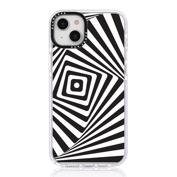 Защитен калъф, за Apple iPhone 14 Plus, Elen Case Black&White с бяла рамка