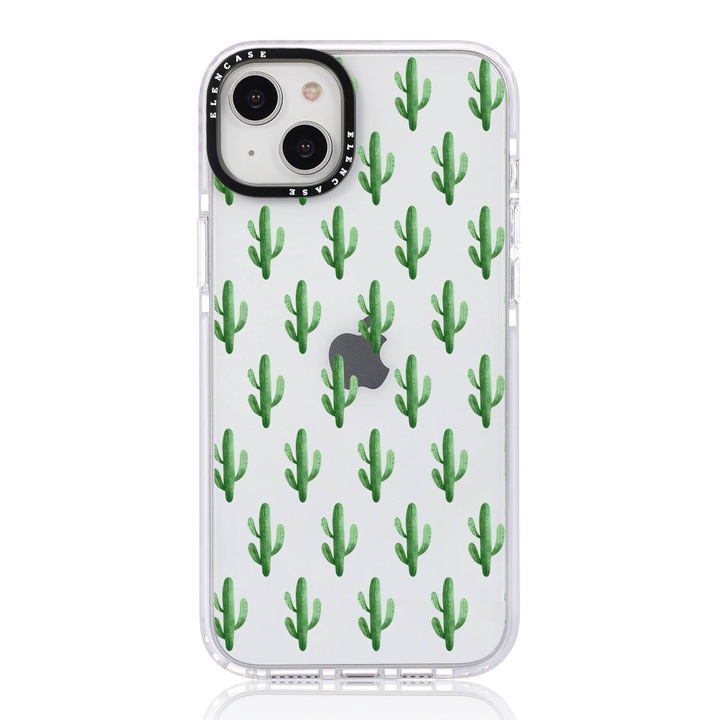 Защитен калъф, за Apple iPhone 14 Plus, Elen Case Cactus с бяла рамка