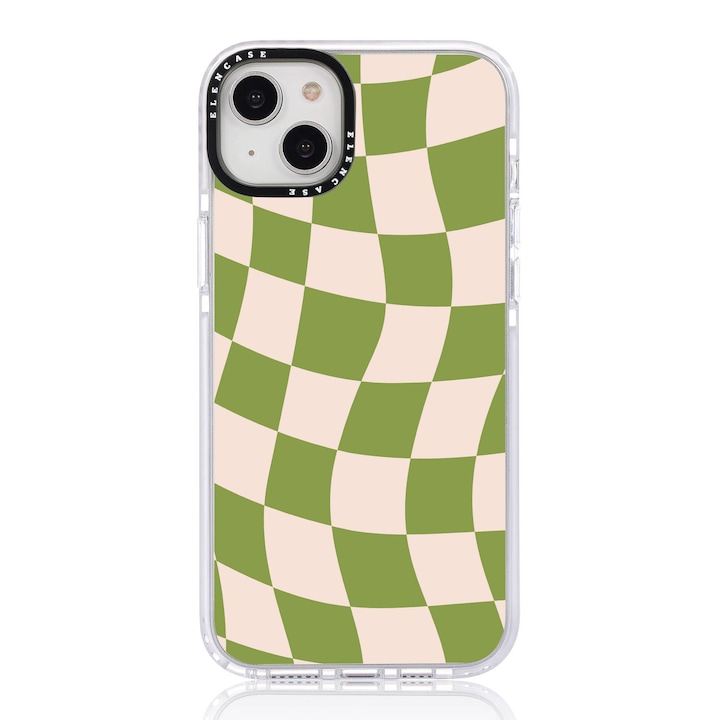 Защитен калъф, за Apple iPhone 14 Pro Max, Elen Case Green Twist с бяла рамка