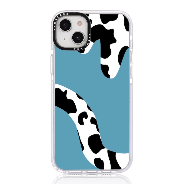 Защитен калъф, за Apple iPhone 14 Pro Max, Elen Case Blue Cow с черна рамка