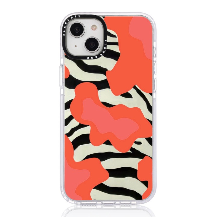 Защитен калъф, за Apple iPhone 14 Pro Max, Elen Case Red Zebra с бяла рамка