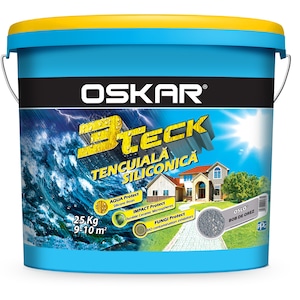 Tencuiala siliconata rezistenta la apa Oskar 3Teck 471009, bob de orez, exterior, protectie anti-fungi si anti-alge, Oslo, 25 kg
