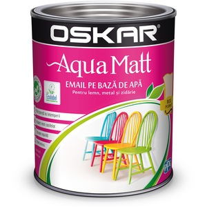 Vopsea email pe baza de apa Oskar Aqua Matt 454022, Roz pudrat, 0.6 l