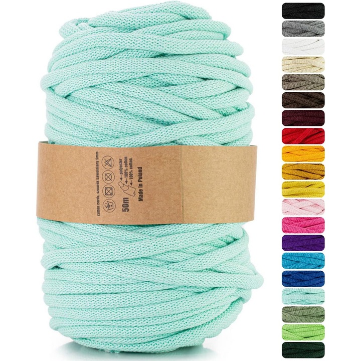 Snur din bumbac, Weba, 9 mm, Turcoaz