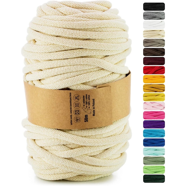 Sbur, Weba, Bumbac, 50 m, Bej