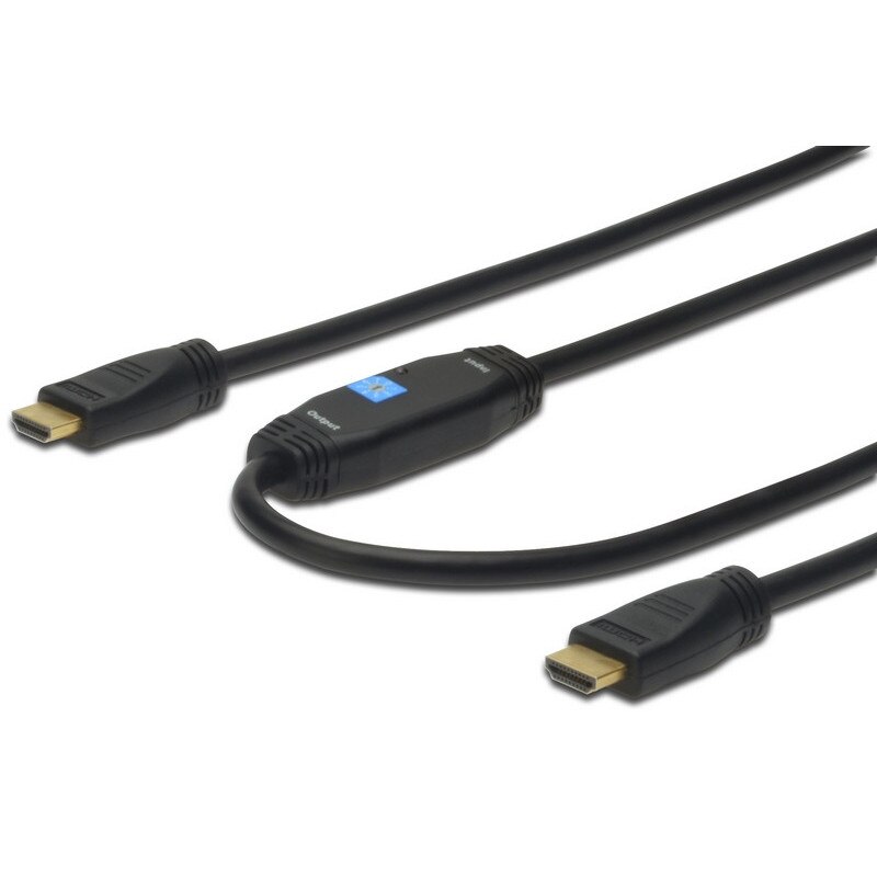 Cablu HDMI tata-tata Assmann, High Speed, cu amplificator, Ethernet, Full HD, lungime 30 m