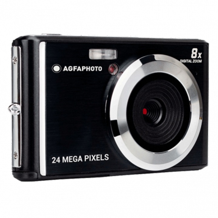 Aparat foto digital AgfaPhoto DC5500, 24 MP, blit incorporat, inregistrare video HD 720p, Negru