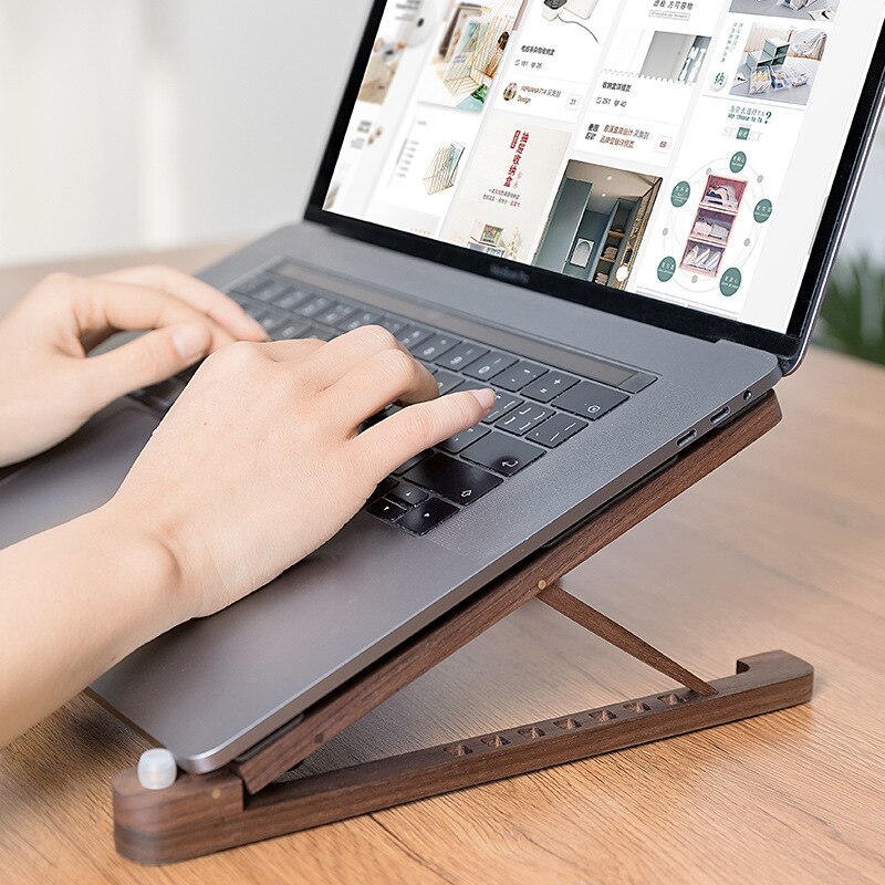 Stand laptop, Lemn, Pliabil, Maro - eMAG.ro