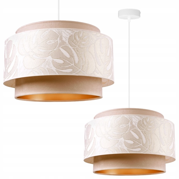 Plafoniera atarnata, Light Home, Metal/Textil, Alb/Crem