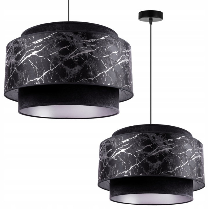 Plafoniera atarnata, Light Home, Werona, 1 punct de lumina, E27, 230V, 60W, 100x45cm, Clasa A, LED, Metal/Textil, Gri/Negru