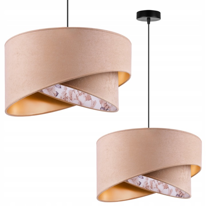 Висящ плафон, Light Home, Метал/Текстил, Кремав