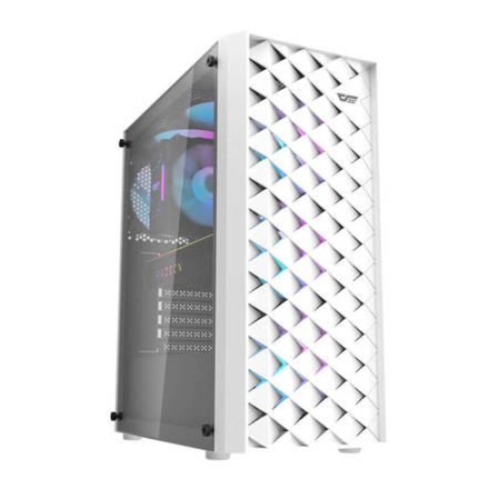 Кутия за компютър, Darkflash, 4 вентилатора, Бяла