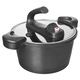Oala Sub Presiune, Orion, Grande, Functie De Oala Sub Presiune, Supape De Siguranta, Pentru Toate Tipurile De Aragazuri, Economie De Energie, Aluminiu Acoperit Cu Granit, 5,5 Litri, 36 X 14 X 24 Cm, Negru