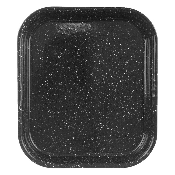 Tava de copt, Orion, Otel emailat, 29,5x25,5x4,5 cm, Negru