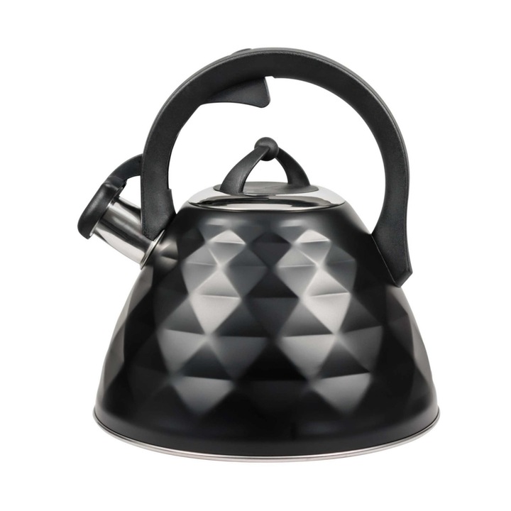 Teáskanna, sípoló, Luca, Promis, Acél, 2,8 L, Fekete