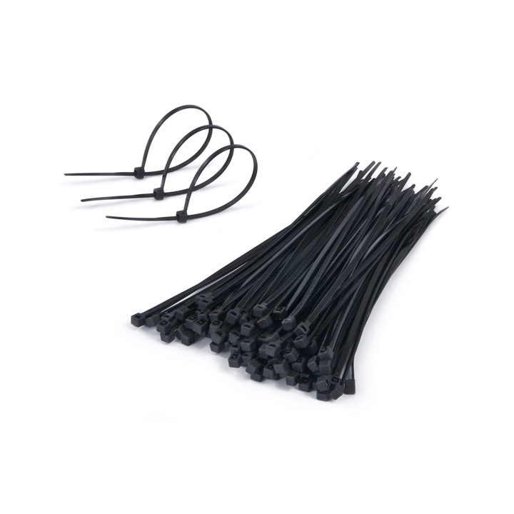 Kábelkötegelő 3x150mm, fekete, 100db