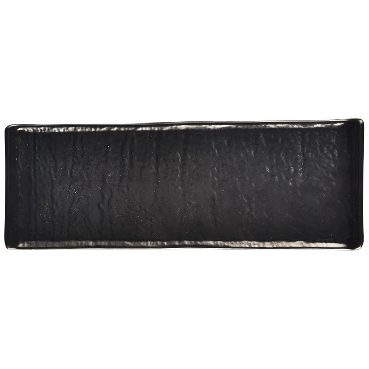 Tava De Servire, Orion, 33.5x12x2 cm, Fabricata Din Ceramica, Culoare Neagra, Poate Fi Spalata In Masina De Spalat Vase, Poate Fi Utilizata In Cuptorul Cu Microunde, Neagra