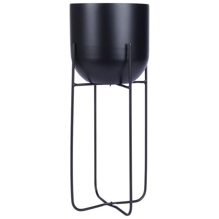 Suport Pentru Ghiveci, Vilde, 16.5x42 cm, Negru, Metal, Baza Stabila, Usor De Transportat, Decorativ, Materiale De Inalta Calitate