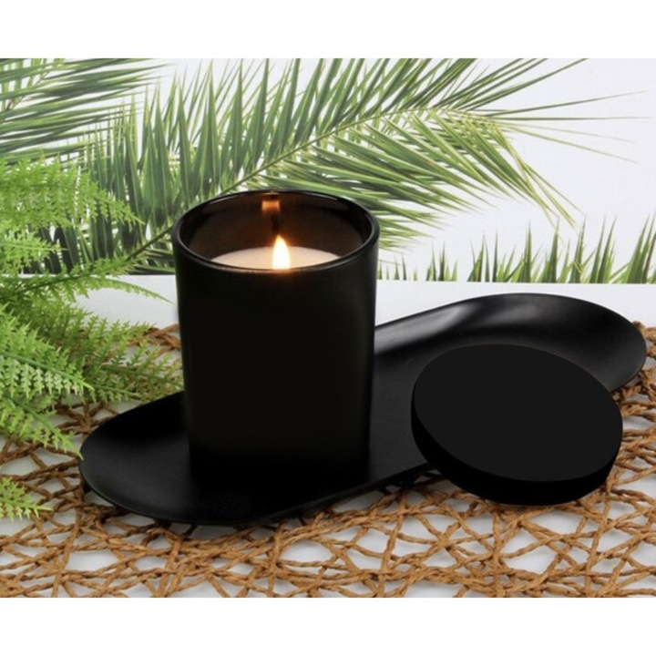 DIY gyertyakészítő készlet - szójaviasszal - 2 db - Fekete/Fekete