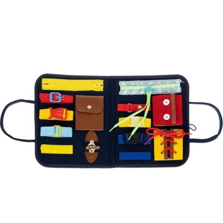 Joc interactiv 14 piese Montessori, Kruzzel, Fetru/Plastic, Multicolor, 1+