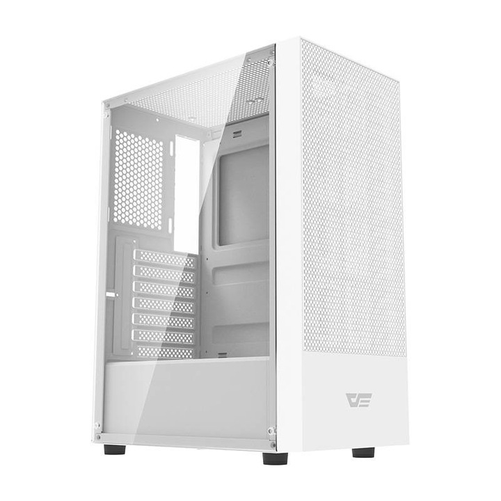 Компютърна кутия DarkFlash, A290, 3 вентилатора, Бял
