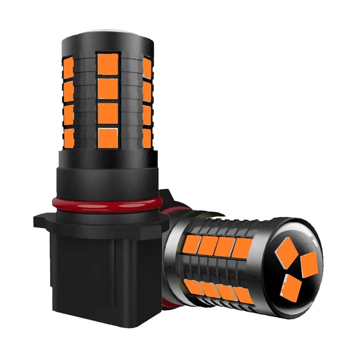 Комплект от 2 led крушки за кола Xentech Light P13W PSX26W 27 SMD оранжева canbus дневна светлина 9-30V