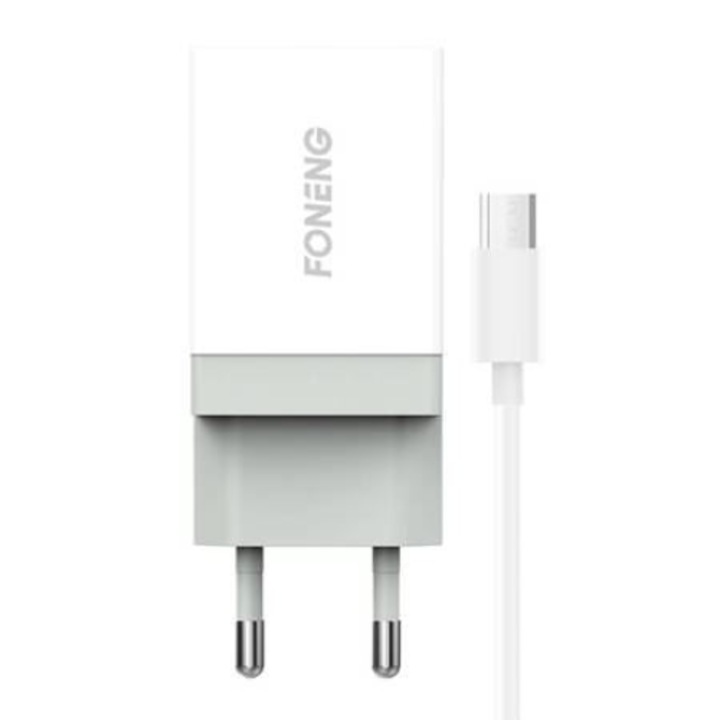 Foneng K210 USB Hálózati Adapter + Micro-USB kábel - Fehér
