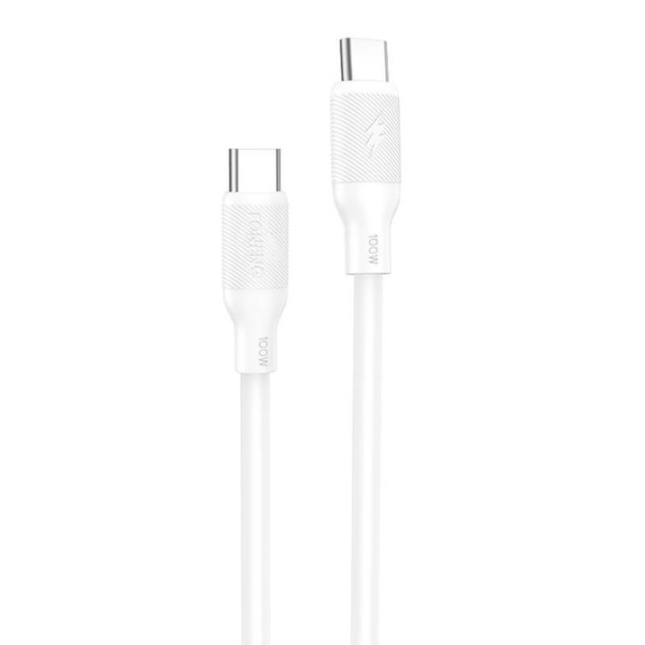 Cablu USB-C la USB-C Foneng X80, 100 W, 1 m (alb)