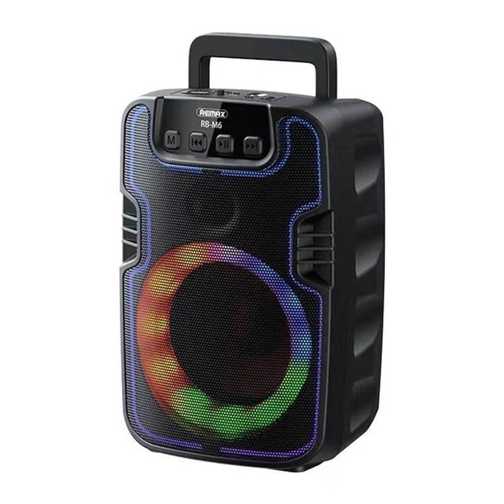 Vezeték nélküli hangszóró, Remax, ABS, 1200 mAh, Fekete