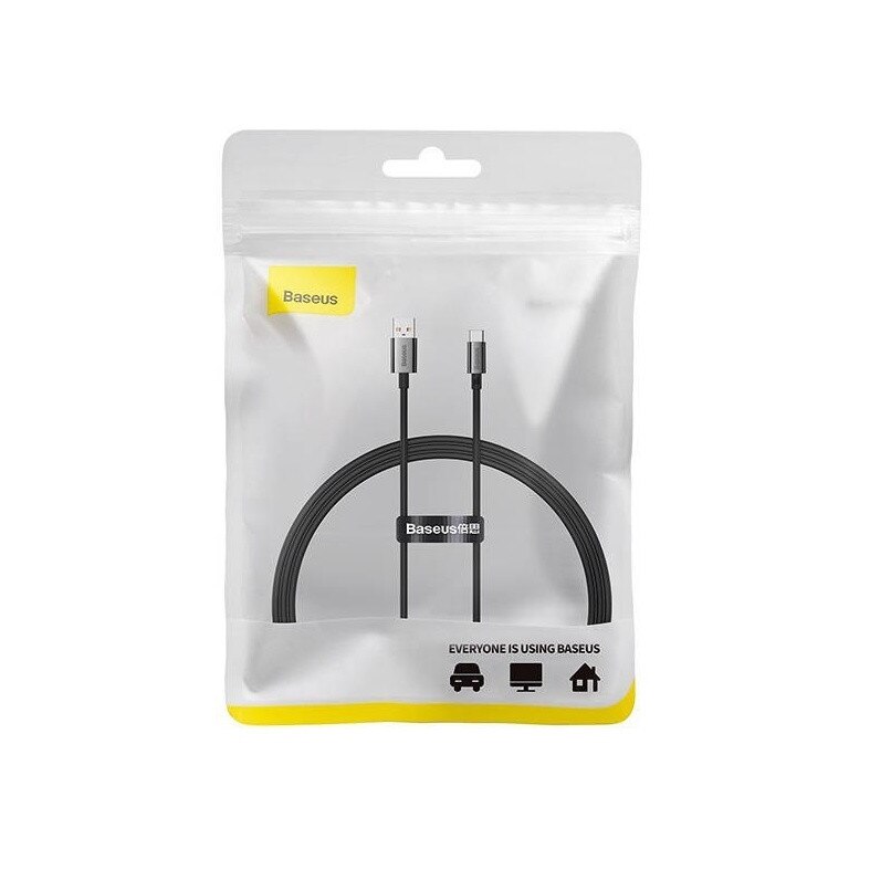 Cablu de date, Baseus, USB/USB-C, 100 W, 1 m, Negru