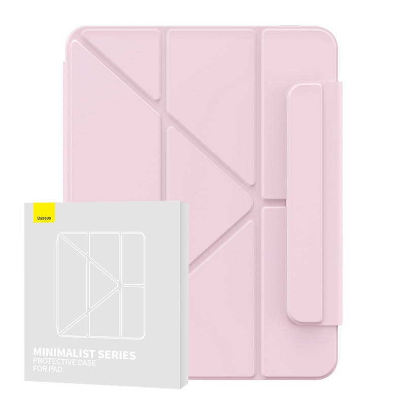 Husa tableta, Baseus, Compatibil cu Apple Pad Air4/Air5 10.9", TPU, Suport integrat, Roz deschis