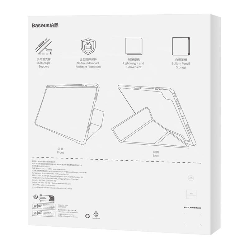 Husa tableta, Baseus, Compatibil cu Apple Pad Air4/Air5 10.9", TPU, Suport integrat, Roz deschis