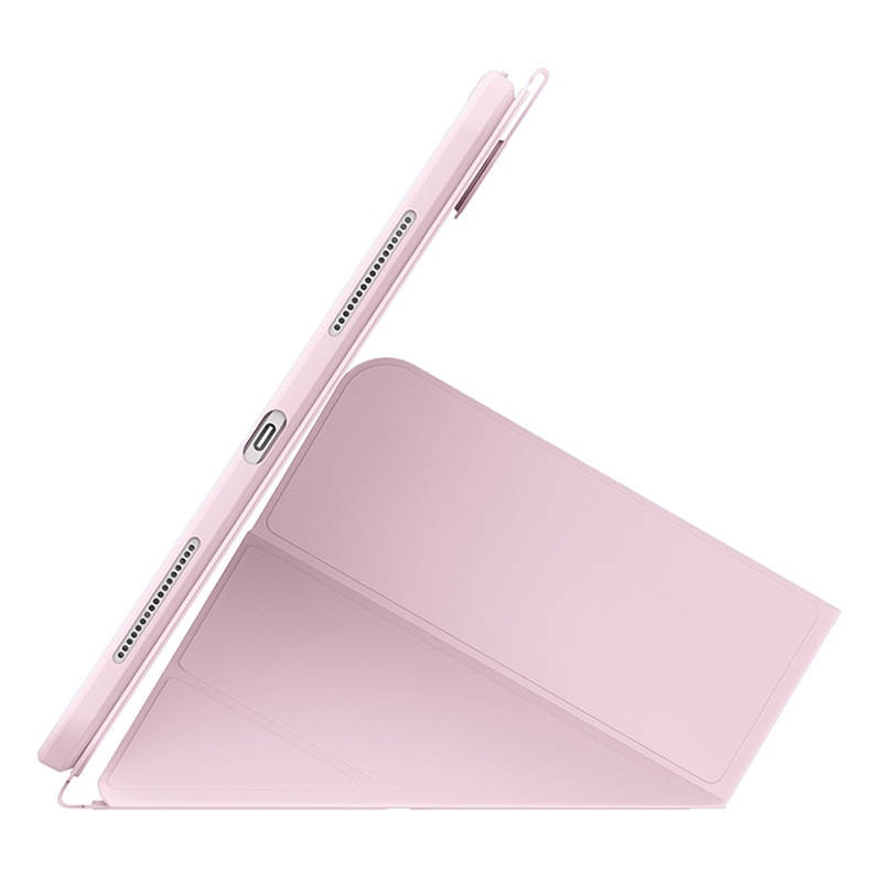 Husa tableta, Baseus, Compatibil cu Apple Pad Air4/Air5 10.9", TPU, Suport integrat, Roz deschis