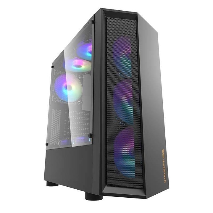 Кутия за компютър, Darkflash, Пластмаса, Черна