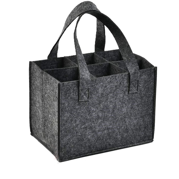 Borosüveg táska, vászon, szürke