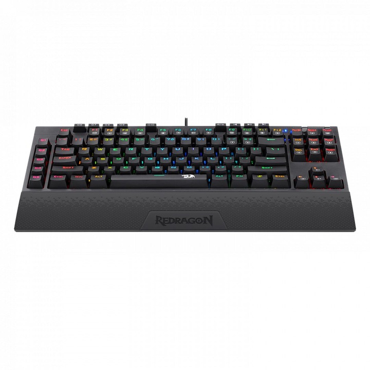 Tastatura mecanica pentru jocuri, Redragon, Vishnu RGB, Negru